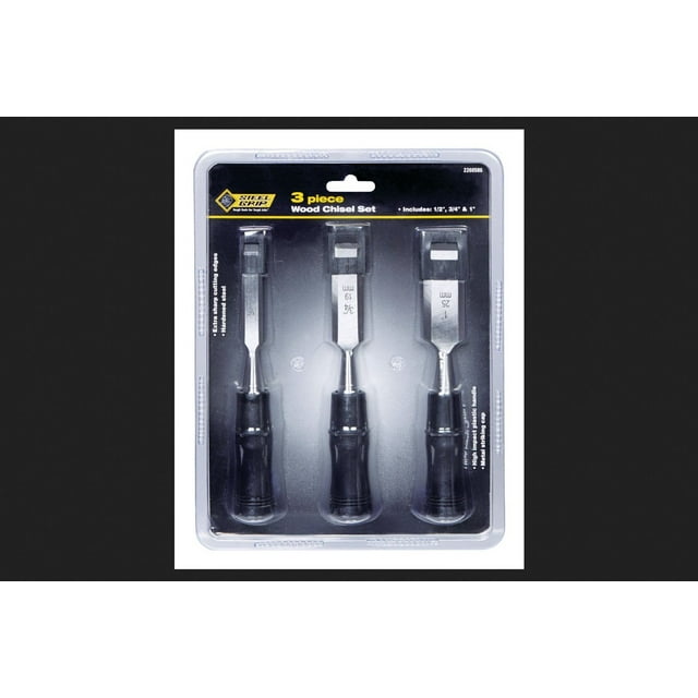 Juego de cinceles para madera ACE de 3 piezas Steelgrip de 1/2 pulgada, 3/4 pulgadas, 1 pulgada