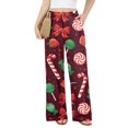 thumbnail image 5 of Lumtrix Wide Leg Pants for Women Christmas Christmas Print Elastic Waist Straight Leg Pant Christmas Eve Party Trouser with Pocket Red 2XL, 5 of 7
