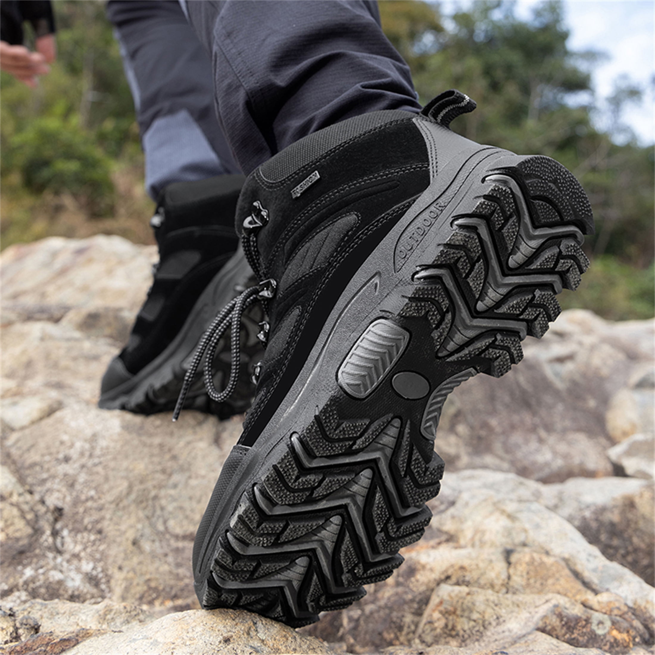 YOURDIARY Womens Mens Waterproof Anti-Slip Hiking Boots Outdoor Trekking Camping Trail Hiking Shoes