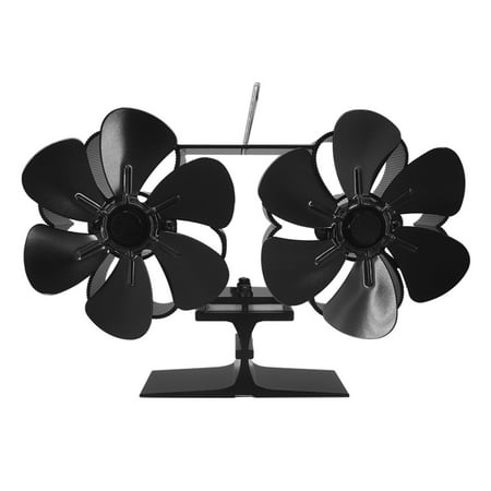 

Sofullue Heat Powered Fan Large Air Volume 12 Blade Fireplace Fan Dual Motors Fast Heat Distribution Non Electricity Required