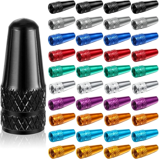 ER 40 Piezas Tapas de Válvula de Bicicleta Tapas de Válvula de Bicicleta de Aluminio Anodizado Multicolor Tapas de Neumáticos de Bicicleta Tapas de Estilo Francés A Prueba de Polvo oso de fresa Electrónica