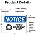 thumbnail image 2 of (2 Pack) Please Breakdown Boxes Sign, 2 of 7