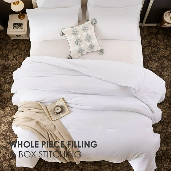 100% polyester brushed single quilt core (dot quilting) with microfiber filling, suitable for all seasons, down quilt alternative, breathable and warm, white plaid, OKO-100 certified, CPC children ce