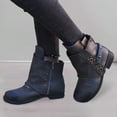 thumbnail image 2 of Leozcaa Women Slouchy Ankle Boots Casual Fold Over Boots Pull On Wide Calf Chunky Low Heel Platform Boot, 2 of 7