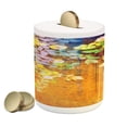 thumbnail image 1 of Watercolor Flower Piggy Bank, Soft Colored Spring Flowers and Leaves on Misty Retro Backdrop Nature Art, Ceramic Coin Bank Money Box for Cash Saving, 3.6" X 3.2", Multicolor, by Ambesonne, 1 of 4