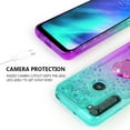 thumbnail image 5 of Phone Cover Compatible for Moto One Fusion Case Liquid Floating Quicksand with Diamond Ring Stand for Magnetic Car Mount and Lanyard - Purple on Teal, 5 of 5
