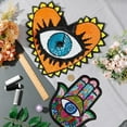 thumbnail image 3 of 2 Styles Evil Eye Clothes Patches No Glue Large Sequin Patches Hand Eyes Heart Evil Eyes Embroidered Badge Applique Motif Sew On Patches for DIY Sewing Crafts Jacket Jeans Clothing Handbags, 3 of 6