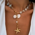 thumbnail image 5 of RUISINERY Shell Starfishes Necklace Statement Necklace Starfishes Pendant Necklace Exaggerated Neck Jewelry Suitable for Beach Sty, 5 of 7