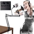thumbnail image 4 of Mistaha Live Sound Card Microphone Set Voice Changer Multifunctional USB Audio Interface Intelligent Volume Mic, 4 of 8