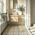 thumbnail image 5 of 10Pcs Geometric Wood Pattern Peel and Stick Floor Tiles， 12x12in Covers 10 Sq. Ft. SelfAdhesive DIY Vinyl Flooring， Removable Waterproof Sticker for Bathroom， Kitchen， Living Room， Staircase, 5 of 8