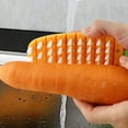 thumbnail image 3 of Ludlz Vegetable Brush, Vegetable Scrubber Brush, vegetable brush scrubber for potatoes, carrots, Corn Cleaning Brush Carrot Shape Convenient ABS Multifunctional Kitchen Cleaner for Vegetable, 3 of 8