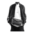thumbnail image 3 of Bolsa Belug Bandolera Elegante De Pu A Cuadros Para Hombre GRIS NEGRO CUADRITOS, 3 of 5