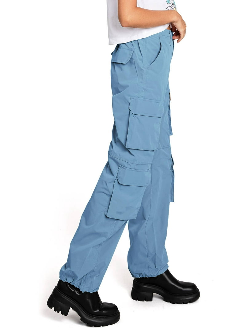 Love Tree Women's Juniors High Rise Skater Cargo Pants (Blue