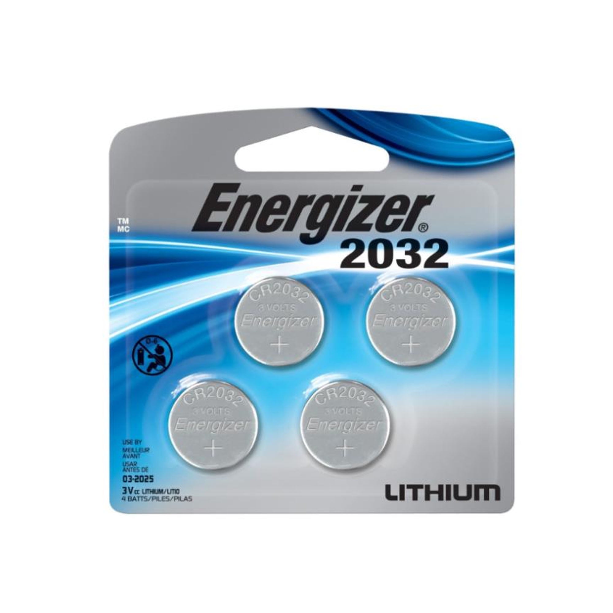 CR2032 Energizer 3 Volt Lithium Coin Cell Batteries (4 on a Card