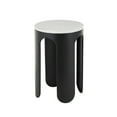 thumbnail image 6 of DecMode 15" x 23" Black Metal Round Accent Table with White Marble Tabletop, 1-Piece, 6 of 9