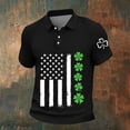 thumbnail image 1 of Ceisia Men's St. Patrick's Day Polo Shirt Collection | Shamrock American Flag Print | Casual Short Sleeve Collared Tops Gift, 1 of 5