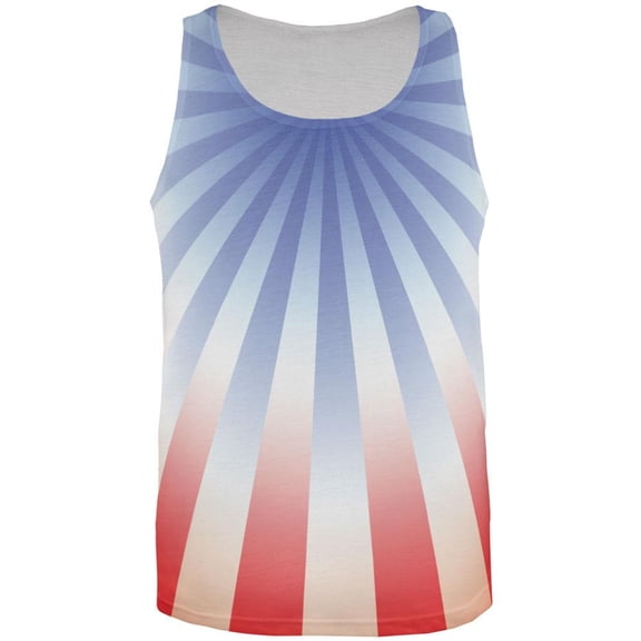 4th of July Patriot Starburst All Over Adult Tank Top - Medium