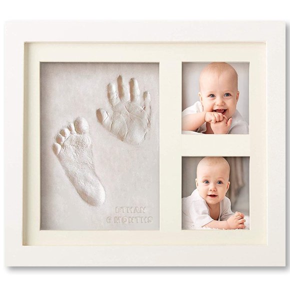 Baby Footprint Kit, Baby Foot and Hand Print Kit, Baby Keepsake Frame, Nursery Pictures Frames, Hand Print Mold Kit, New Mom Gifts, Baby Newborn Essentials Must Haves, Baby Shower Gifts