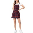 thumbnail image 3 of MODA NOVA Junior's Plaids Adjustable Strap Above Knee Suspender Dress, 3 of 6