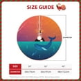 thumbnail image 2 of Rateoe Lighthouse and Whale Pattern Christmas Tree Skirt with Ties , Christmas Tree Decorations, Farmhouse Christmas Decor Xmas Holiday Decorations-36", 2 of 6