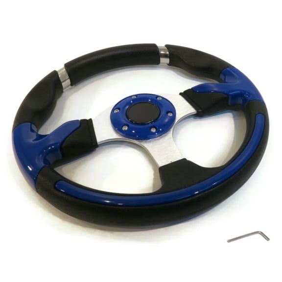 The ROP Shop Universal 13" Steering Wheel Blue & Chrome, Formula GT Style with 2 1/8" Center