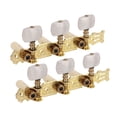 thumbnail image 3 of Classical Guitar Machine Heads, Easy To Install Guitar String Tuning Pegs White Button 1:15 Gear Ratio Solid Metal Replacement 2Pcs  For Musical Instruments, 3 of 8