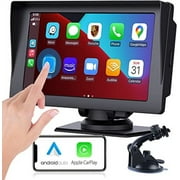 Portable Apple Carplay Polarlander,Wireless Apple Carplay and Android Auto7'' Touch Screen Portable Car Stereo,Car Radio,Wireless AirPlay,Mirror Link,Bluetooth 5.0 Handsfree/FM/AUX/MIC/USB
