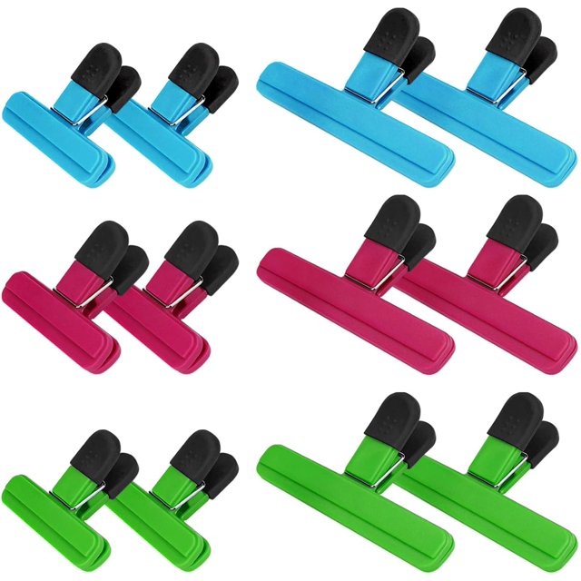 Pack of 12Chip Bag Clips, Heavy Duty Food Clips Reusable Plastic Bags Clips