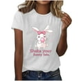 thumbnail image 4 of QUNYINEY Pullover Women's T-Shirts Short Sleeve Easter Crew Neck Casual Tops Loose Women Tops, 4 of 4