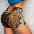 thumbnail image 4 of Lsque Cow With Butterflies Lilies Pattern High Waisted Biker Shorts for Women-Tummy Control Fitness Athletic Workout Running Yoga Gym Shorts,Moisture-Wicking-Small, 4 of 9