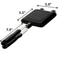 thumbnail image 2 of Double Sided Sandwich Maker Grill Pan Non Stick Cookware, Grid Pattern, Black, 1-Pack, 2 of 7