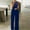 Blue, variant on Turilly Women Diamond Solid Halter Jumpsuit Pajamas Casual Wide Leg Pants