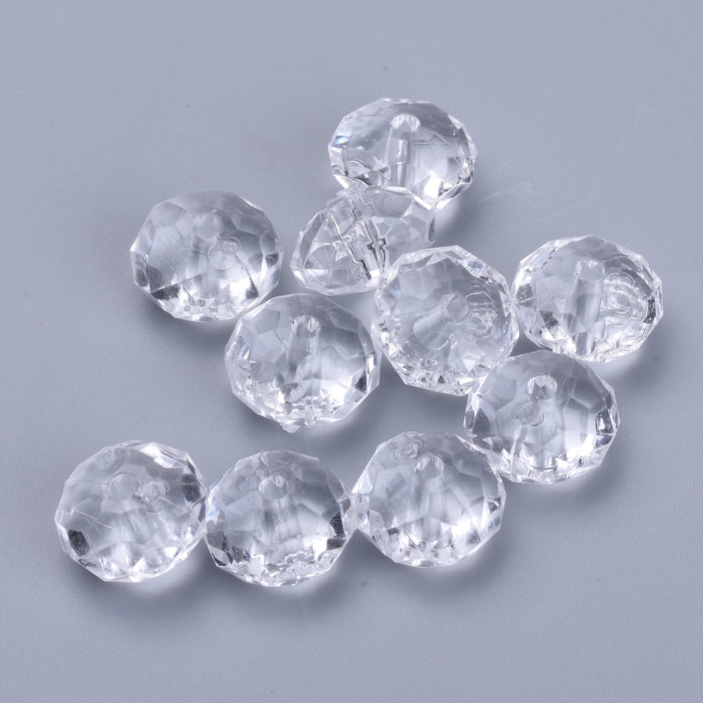 500 g Transparent Acrylic Beads Faceted Rondelle Clear 11.5x7mm Hole: 2mm about 925pcs/500g