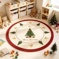 thumbnail image 5 of Trivibe Christmas Round Area Rug with Festive Tree and Reindeer Design, Soft Holiday Floor Mat for Living Room Bedroom Home Decor, Non Slip Washable Winter Circle Carpet for Indoor Xmas Decoration, 5 of 6