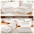 thumbnail image 2 of Korser Lazy Floor Sofa with Ottoman Sofa Lounge Chair with Pillows Modular Sectional Sofa for Living Room,No Assembly Required,Chenille,Beige, 2 of 7