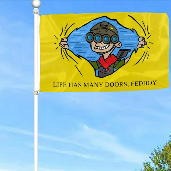 Bayyon Life Has Many Doors, Fedboy Flag Funny Flag Banner with Grommets 3x5Feet Man cave Decor
