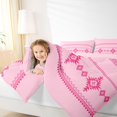 thumbnail image 5 of Castle Fairy Bohemian Aztec Border 7-Piece Twin Bedding,Tribal Diamond Strip Bedding Comforter Set,Hot Pink Pastel Pink,Reversible, 5 of 7
