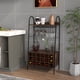 thumbnail image 2 of Costway Estante Con Botellero Desmontable Y 5 Filas De Soporte Para Copas, 2 Estantes De Almacenamiento, Sistema Antivuelco, Mueble Bar De Vinos Para Cocina, Comedor, Bar En Casa, Marrón Rústico, 2 of 4