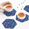 thumbnail image 4 of Leather Coasters with Heat-resistant for Drinks, Plants and flamingos -标题2 Hexagon, 4 of 5