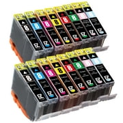 E-Z Ink Compatible Replacement For Canon 8 CLI8 CLI-8 CLI8BK CLI8C CLI8M CLI8Y CLI8PM CLI8PC CLI8R CLI8G (2 Black, 2 Cyan, 2 Magenta, 2 Yellow, 2 Photo Magenta, 2 Photo Cyan, 2 Red, 2 Green) 16 Pack