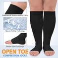 thumbnail image 5 of SUTENGDA 3 Pairs Plus Size Compression Socks for Women & Men  20-30mmHg Open Toe Knee High Compression Stockings for Circulation Support, 5 of 5