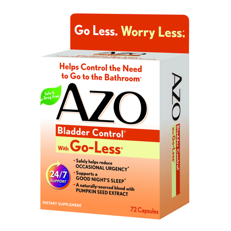 AZO Bladder Control with Go-Less Daily Supplement, Helps Reduce Occasional Urgency*, Helps reduce occasional leakage due to laughing, sneezing and exercise, 72