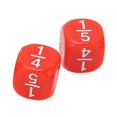 thumbnail image 3 of 20 Pcs 6 Sided Plastic Fractional Dice Set, Multi-Faceted Table Game Accessories for Kids Math Practice, Red, 3 of 4