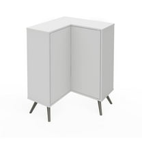Bestar Krom Corner Wood Storage Cabinet in White