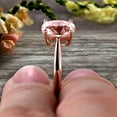 thumbnail image 2 of 1 Carat Oval Cut Morganite Solitaire Engagement Ring On 10K Rose Gold Art Deco Shining Startling Ring Anniversary Gift, 2 of 5
