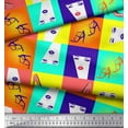 thumbnail image 2 of Soimoi Poly Georgette Tissu Femmes Visage & Talons Hauts Mode Tissu Imprimé 1 Yard 42 Inch Wide, 2 of 3