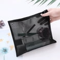 thumbnail image 3 of Modern Simple Travel Cosmetics Storage Bag Black Mesh Cosmetic Bag Storage Bag Washing Bag 3-piece, 3 of 8