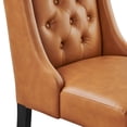 thumbnail image 3 of Side Dining Chair, Tan, Vegan Leather, Kitchen Cafe Bistro Hospitality Restaurant, Modern Contemporary HB32932, 3 of 8