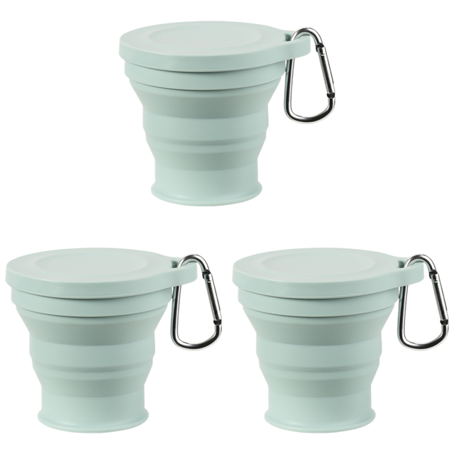 Plegable 180 Ml Con Tapa Mini Retráctil Silicona para Viajes () Verde