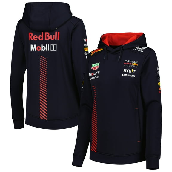 Women's Castore Navy Red Bull Racing Pullover Hoodie